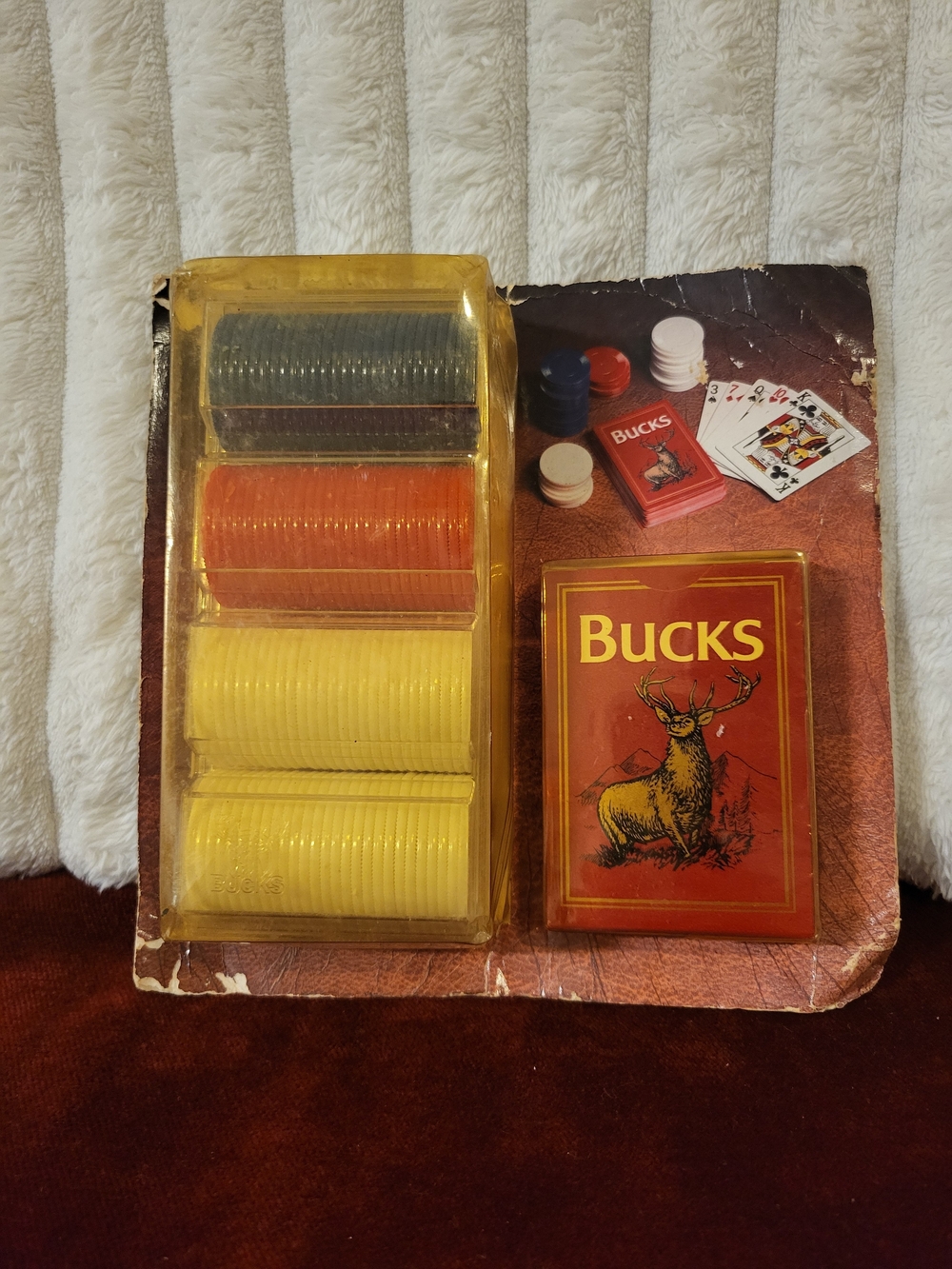 Vintage 1990 Bucks Cigarettes Promotional Poker Set - Playing Cards & Chips